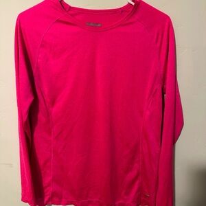 Pink long sleeve workout top
